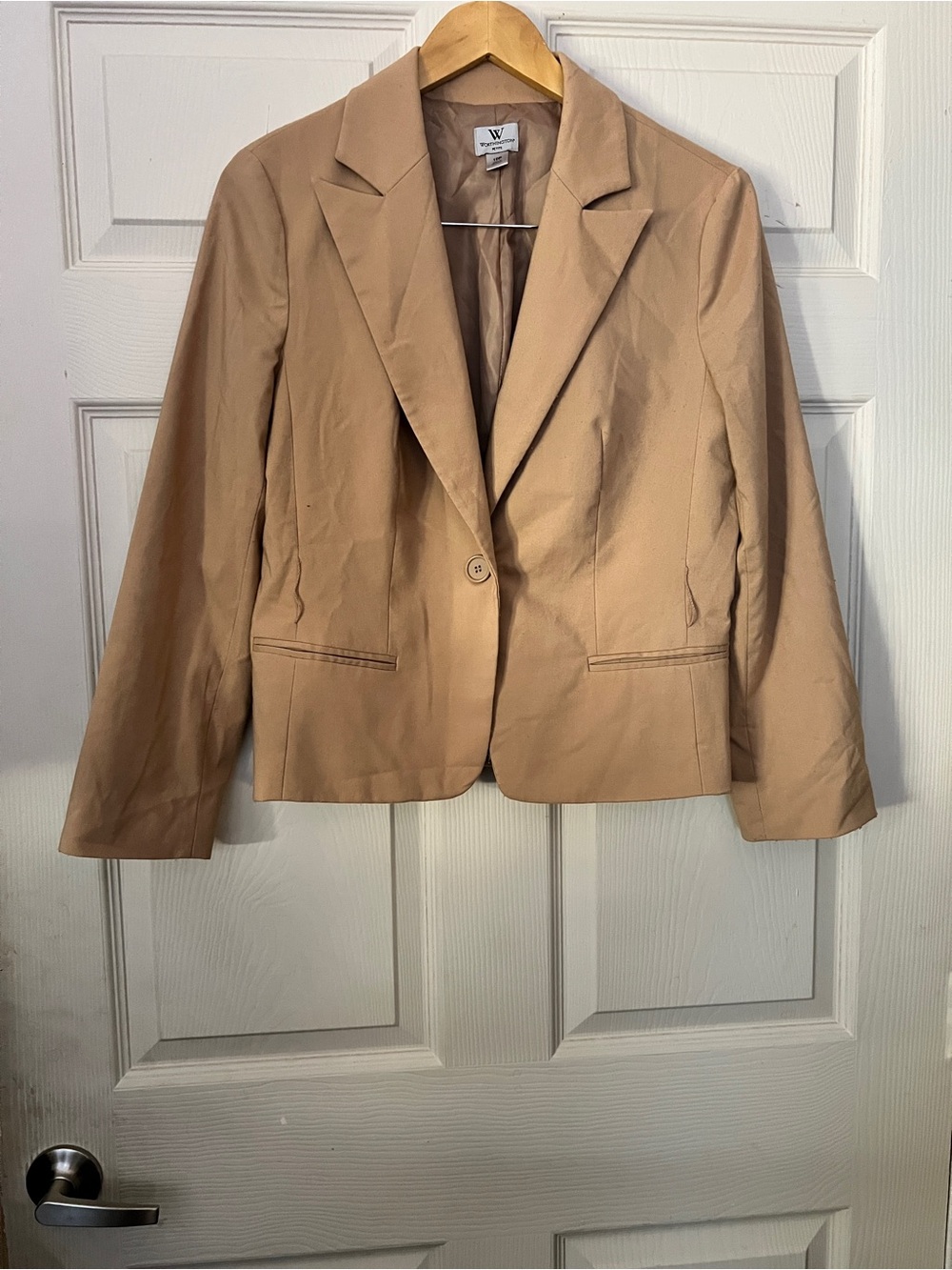 W by Worth Women's Camel Tan Single-Button Blazer size 10